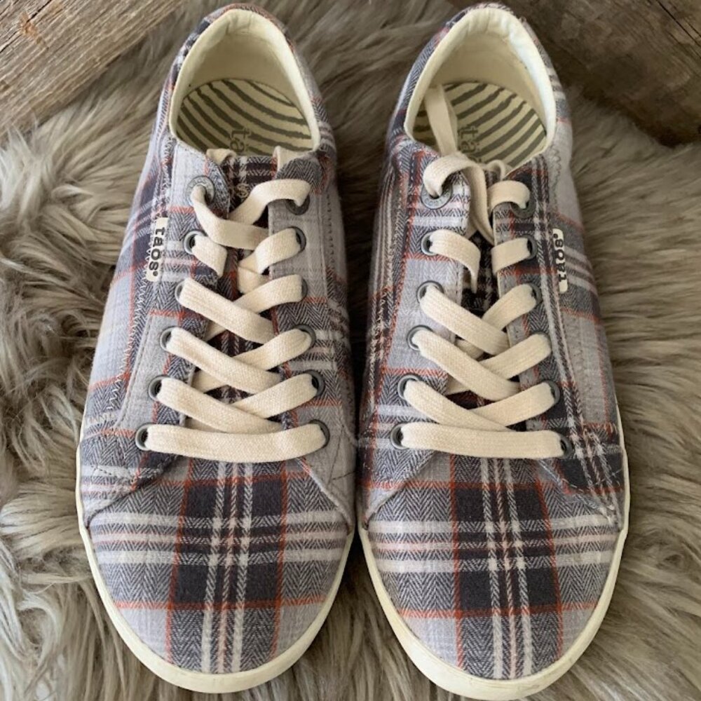 TAOS The Star Grey plaid Sneakers-sz 8.5-CUTE!